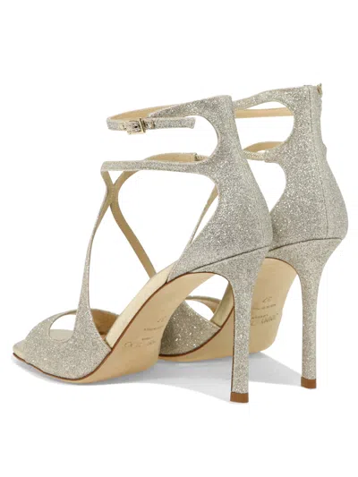 Jimmy Choo Azia 75 Metallic Leather Sandals