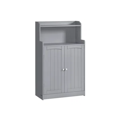 Breebe Bathroom Storage Cabinet With 2 Doors, 2 Adjustable Shelves In Gray