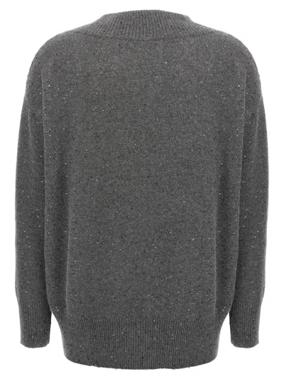 Brunello Cucinelli Sequin Sweater Sweaters And Cardigans Gray