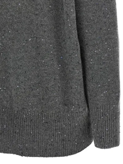 Brunello Cucinelli Sequin Sweater Sweaters And Cardigans Gray