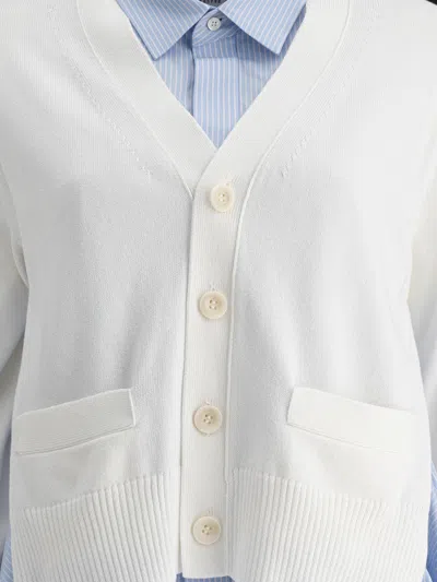 Sacai V-neck Layered Cardigan Patch Pockets