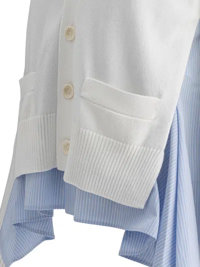 Sacai V-neck Layered Cardigan Patch Pockets