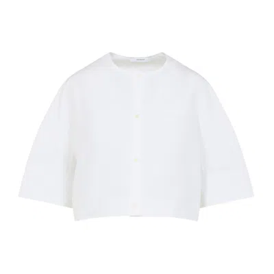 Givenchy Short-sleeved Cropped Shirt In White