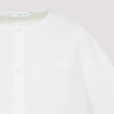 Givenchy Short-sleeved Cropped Shirt In White