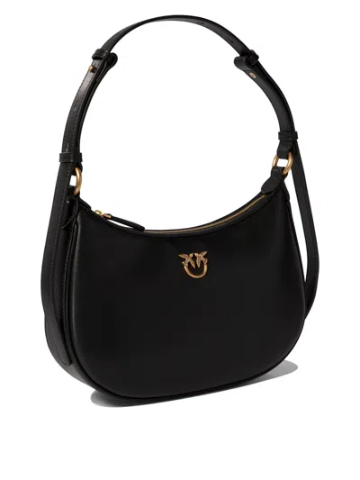 Pinko Mini Love Bag Half Moon Simply In Black-antique Gold