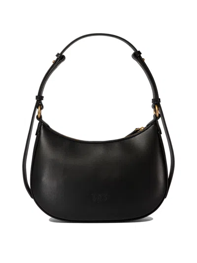 Pinko Mini Love Bag Half Moon Simply In Black-antique Gold