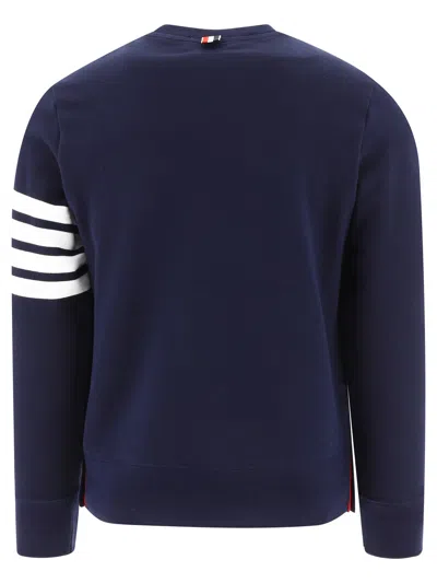 Thom Browne Engineered 4-bar Cotton Sweatshirt In Blue