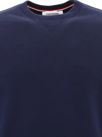 Thom Browne Engineered 4-bar Cotton Sweatshirt In Blue