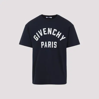 Givenchy Navy Short-sleeved T-shirt With Logo In Blue