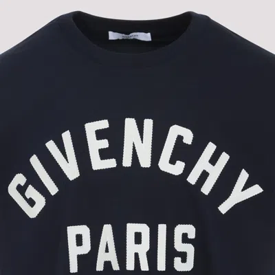 Givenchy Navy Short-sleeved T-shirt With Logo In Blue