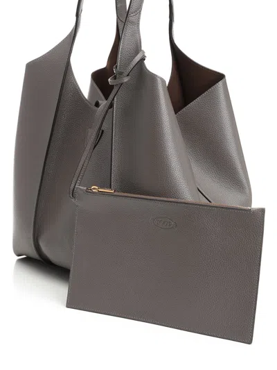 Tod's Tsb Shopping Pend. T Media Shoulder Bags Grey
