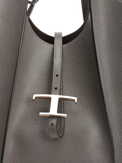 Tod's Tsb Shopping Pend. T Media Shoulder Bags Grey
