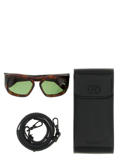 Valentino Sunglasses With Tortoiseshell Frame And Green Lenses