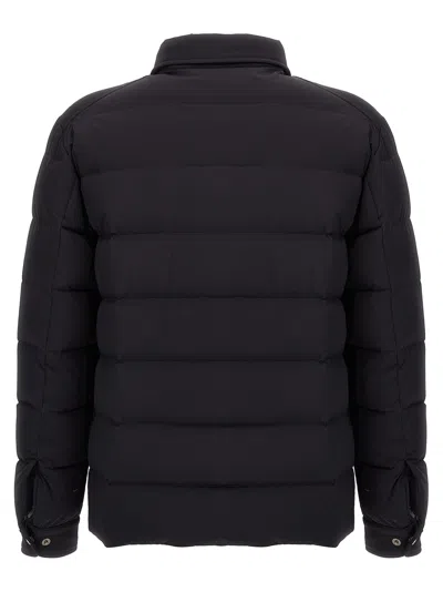 Moorer Overshirt With Quilted Design And Front Pockets In Black