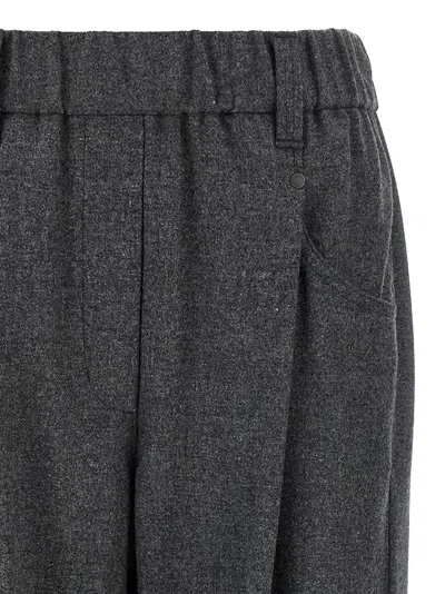 Brunello Cucinelli Women Wool And Cashmere Pants In Gray