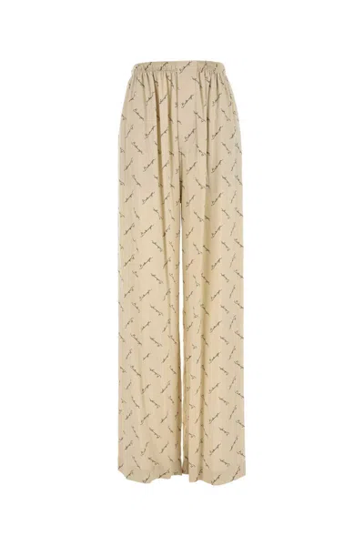 Balenciaga Women Printed Viscose Pyjama Pant In Neutral
