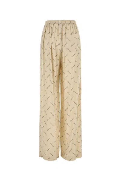 Balenciaga Women Printed Viscose Pyjama Pant In Neutral