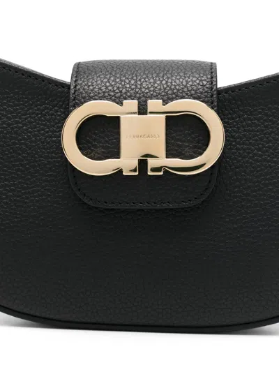 Ferragamo Gabry Black Calf Leather Shoulder Bag