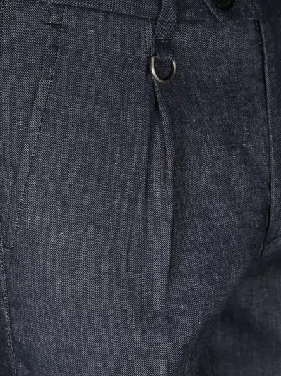 Paolo Pecora Tailored Grey Linen-blend Trousers With Pleats In Gray