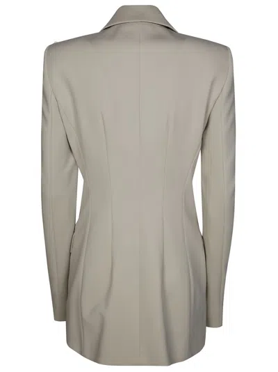 Sportmax Tailored Double-breasted Blazer With Structured Shoulders In Gray