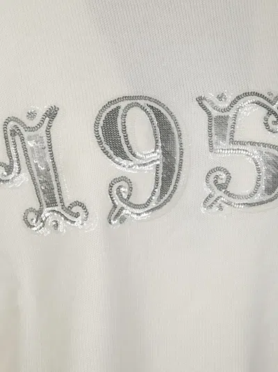 Max Mara Plata 1951 Strass Jersey Sweater In White
