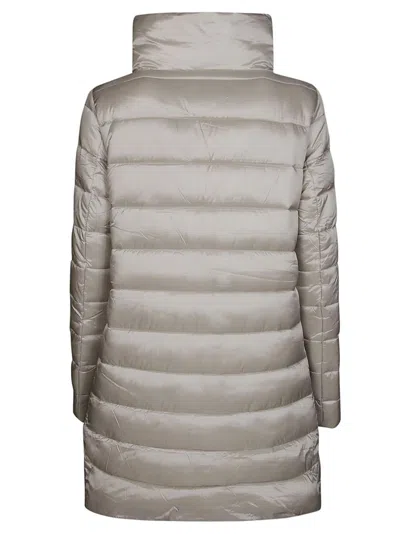 Save The Duck Padded High-collar Jacket With Quilted Texture In Gray