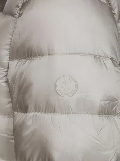 Save The Duck Padded High-collar Jacket With Quilted Texture In Gray