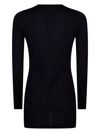 Diesel Long-sleeved Black Top With Unique Front Closure In Black