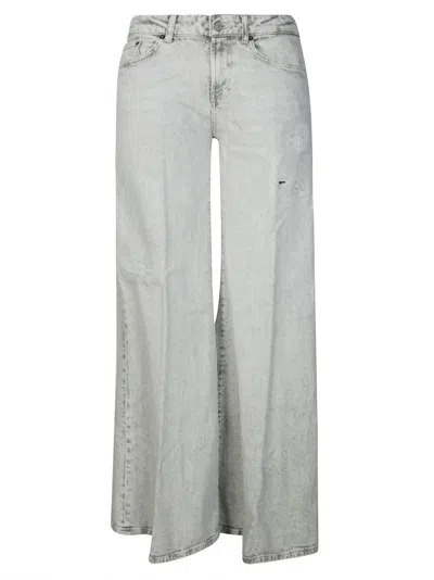 Dondup Marlen Wide-leg Trousers Distressed In Gray
