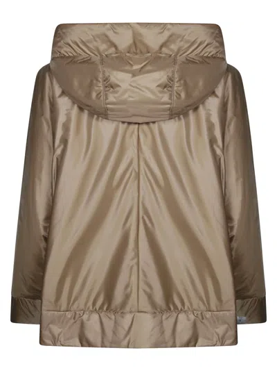 Max Mara The Cube Greenre Cape Cloak Hooded Jacket In Brown