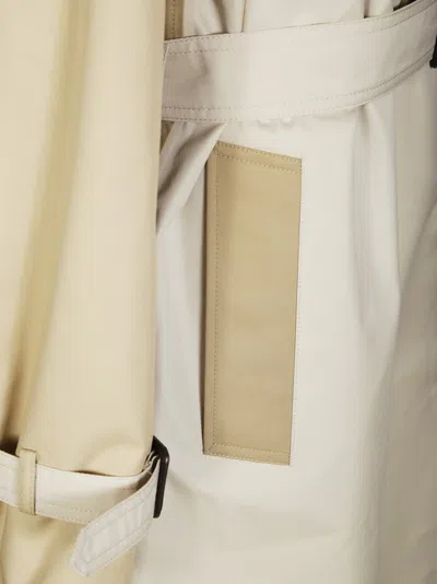 Max Mara Weekend Lightweight Gabardine Trench Coat With Color-blocked Details In Gray