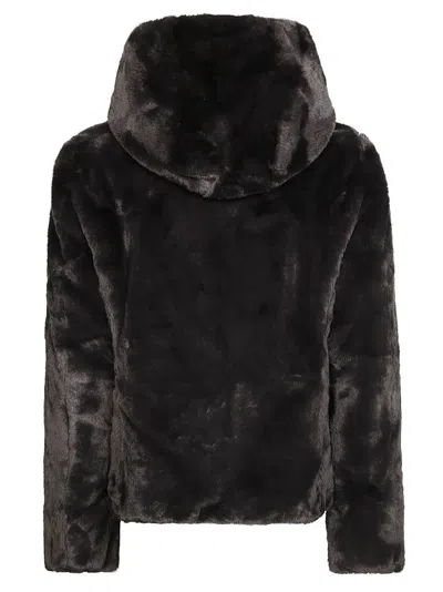 Save The Duck Reversible Black Puffer Jacket With Cozy Hood In Black
