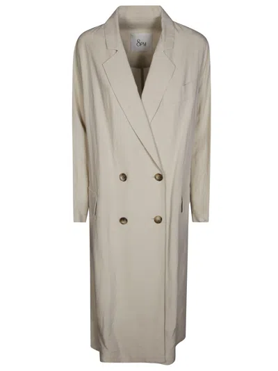 8pm Double-breasted Long Coat With Classic Lapel
