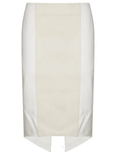 Jw Anderson J. W. Anderson Layered Midi Skirt With Unique Split Detail In Neutral