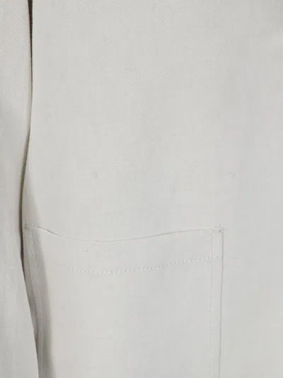 Max Mara Lightweight Neutrals Top With Classic Collar In Gray