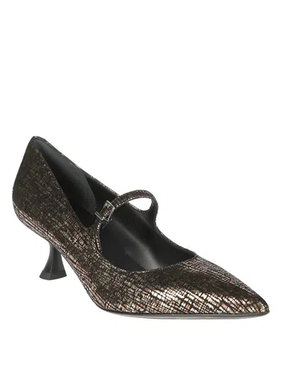Sergio Levantesi Metallic Mary Jane Pump With Pointed Toe