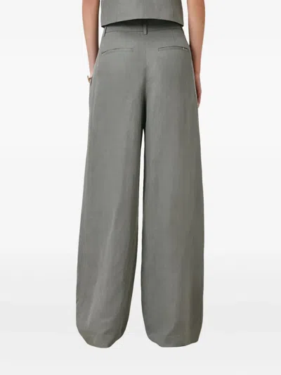 Allsaints Pleated Wide-leg Averie Trousers In Gray