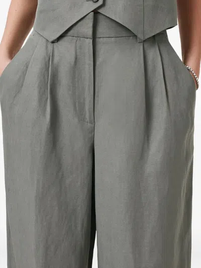 Allsaints Pleated Wide-leg Averie Trousers In Gray