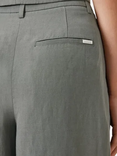 Allsaints Pleated Wide-leg Averie Trousers In Gray