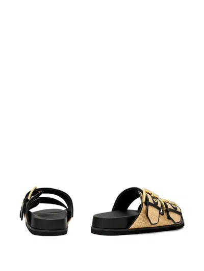 Allsaints Sian Woven Buckled Sandals In Neutral