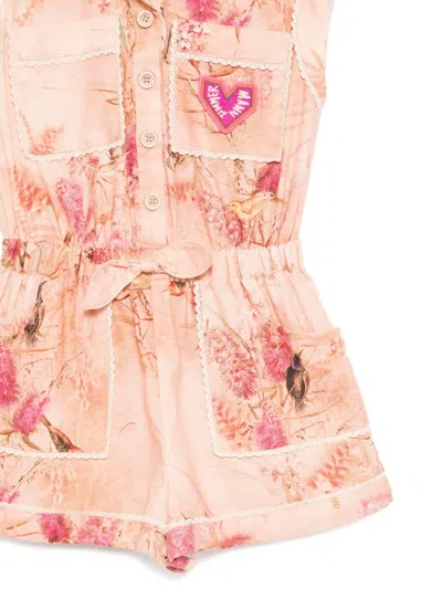 Zimmermann Cotton Crochet-trim Cascadian Playsuit In Pink