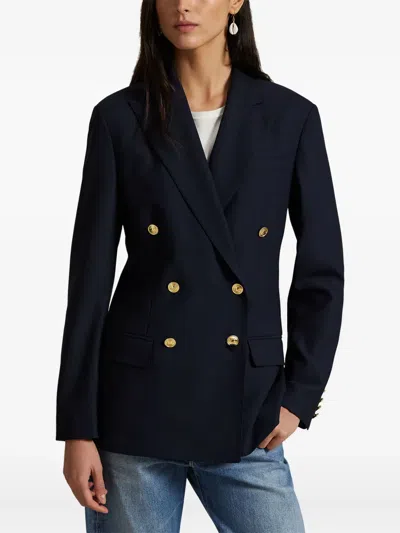 Polo Ralph Lauren Camden Wool Gabardine Double-breasted Jacket In Blue
