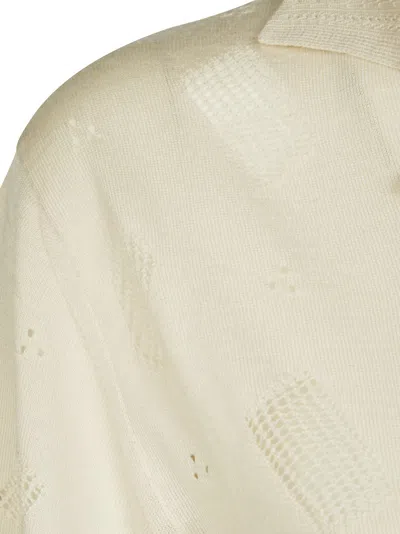 Marni Short-sleeved Relaxed Fit Shirt With Textured Pattern In Neutral