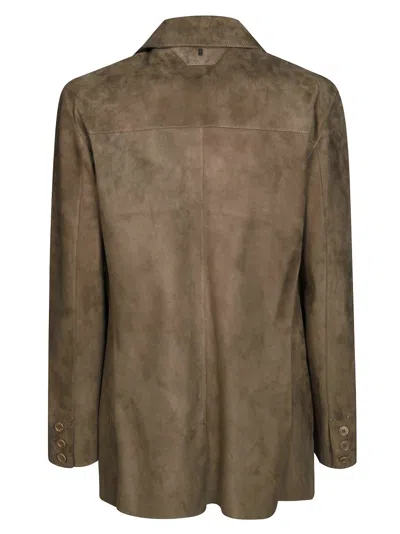 Salvatore Santoro Tailored Brown Leather Jacket With Two-button Closure In Brown