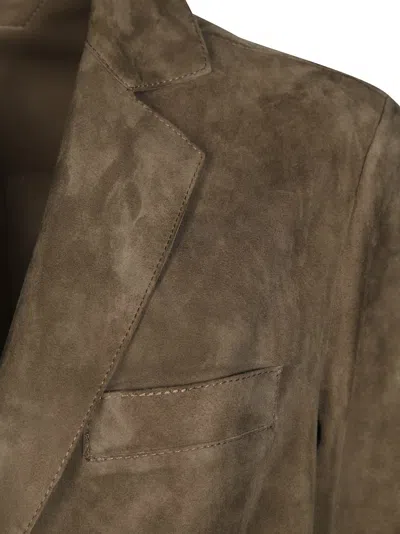 Salvatore Santoro Tailored Brown Leather Jacket With Two-button Closure In Brown