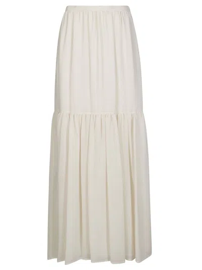 Max Mara Flowing Tiered Maxi Skirt With Elastic Waistband