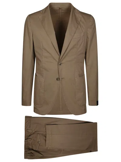 Santaniello Two-button Tailored Suit With Relaxed-fit Pants In Brown