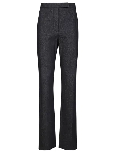 Max Mara Galizia Straight-leg Tailored Pants With Subtle Sheen In Black