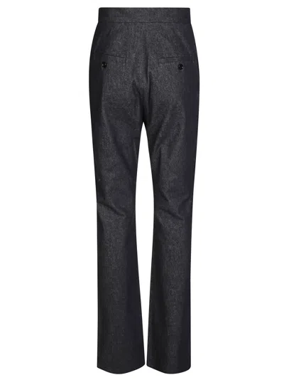 Max Mara Galizia Straight-leg Tailored Pants With Subtle Sheen In Black