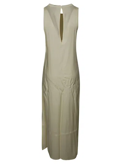 Nude Sleeveless Maxi Dress With Keyhole Back